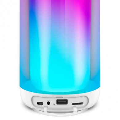 Boxe Portabile Bluetooth SVEN PS-265 White / 10W RMS / TWS / RGB 12 lighting modes with Night Light / FM tuner / USB & microSD / White