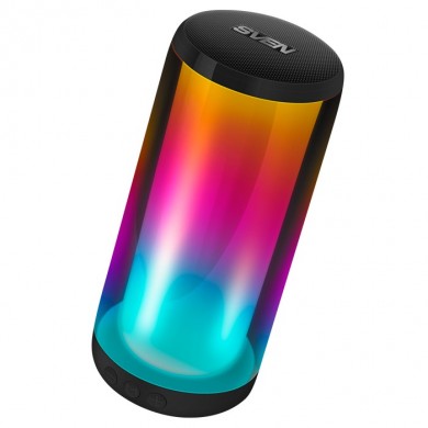 Boxe portabile Bluetooth SVEN PS-260 / 10W RMS / TWS / RGB 12 lighting modes with Night Light / FM tuner / USB & microSD / Black