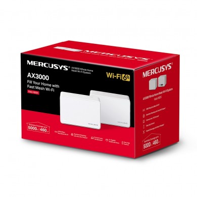 Mesh Wi-Fi System MERCUSYS Halo H80X (2-pack)  / AX3000 Dual Band / 3 x Gigabit LAN