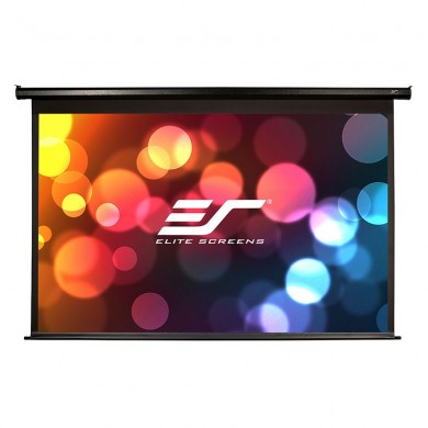 Elite Screens 120" (16:9) 266 x 149 cm, Electric Projection Screen, VMAX2 Series with IR/Low Voltage 3-way wall box, TopDrop 15cm, Black
