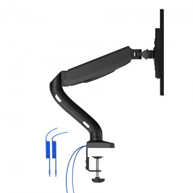 Arm for 1 monitors 13&rdquo;-31.5&rdquo; -  AOC AS110DX with integrated USB Hub, Black, USB Hub: USB-C + USB3.0, Desk Clamp/Grommet, Aluminum structure, Gas spring, Height adjustment, Max.Load: 2-9kg, Tilt: '-90&deg;~+85&deg;, Swivel:180&deg;, Rotation:360&deg;, Hidden cable management, VESA 75/100