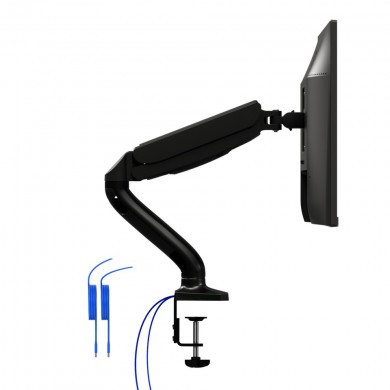 Arm for 1 monitors 13&rdquo;-31.5&rdquo; -  AOC AS110DX with integrated USB Hub, Black, USB Hub: USB-C + USB3.0, Desk Clamp/Grommet, Aluminum structure, Gas spring, Height adjustment, Max.Load: 2-9kg, Tilt: '-90&deg;~+85&deg;, Swivel:180&deg;, Rotation:360&deg;, Hidden cable management, VESA 75/100