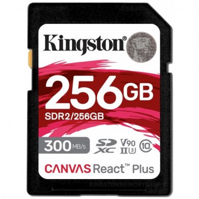 Card de memorie SD 256GB V90 Kingston Canvas React Plus, 300MBps, UHS-II