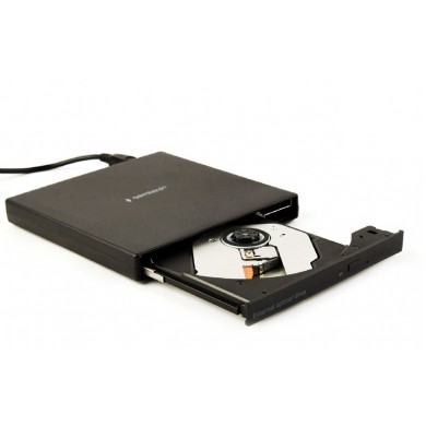 External DVD USB Drive Gembird  DVD-USB-04, CD-DA, CD-R, CD-RW, DVD+R, DVD+R DL, DVD+RW, DVD-R, DVD-R DL, DVD-RAM, DVD-ROM DL, DVD-RW, DVD-Video, Supported disc diameter: 80 mm,120 mm,  USB2.0, Black, Retail
