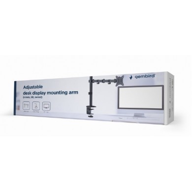 Arm for 1 monitor 17&rdquo;-32&rdquo;  Gembird MA-D1-01, Adjustable desk display mounting arm (rotate, tilt, swivel),  VESA 75/100, up to 9 kg, black