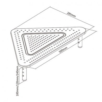 Gembird MS-TABLE-02,  Adjustable monitor stand (triangle), 20 kg, 500 x 285 x 120 mm, Height range: 100/120/140 mm