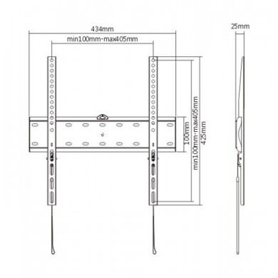 TV-Wall Mount for 32-55&rdquo;- Gembird &rdquo;WM-55F-02&rdquo;, Fixed, max. 40 kg, Distance TV to Wall: 25 mm, max. VESA 400 x 400, Black