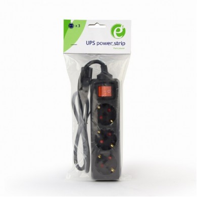 Surge Protector Pentru UPS Gembird EG-PSU3-01 / 3 Schuko sockets / 0.6 m / Black