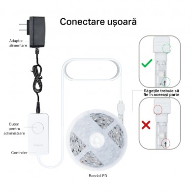 Banda LED Wi-Fi Smart TP-LINK Tapo TAPO L930-5 / 5m / Multicolor / 2100 mcd / 25000 hours
