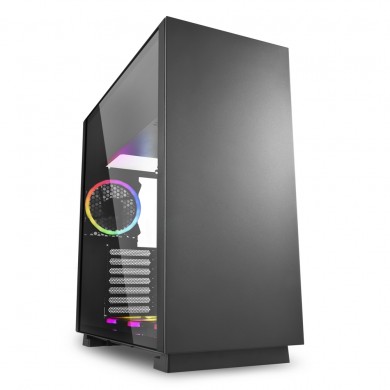 Carcasa Sharkoon PURE STEEL RGB / no PSU / Side panel / 4x120mm A-RGB LED / ATX / Black