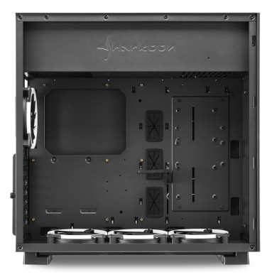 Carcasa Sharkoon PURE STEEL RGB / no PSU / Side panel / 4x120mm A-RGB LED / ATX / Black