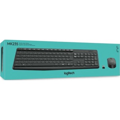 Tastatura cu mouse Wireless Logitech Combo MK235 / USB / Retail INTNL - US Intrernational layout