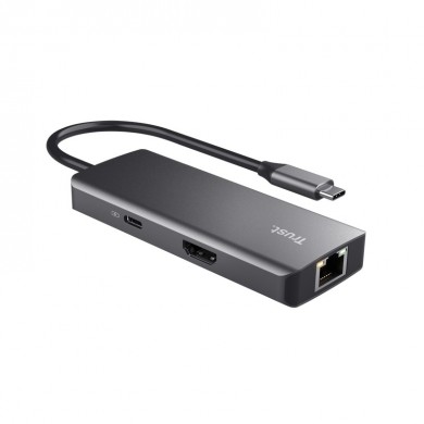 Adaptor Multiport Trust Dalyx/ USB-C/ 2xUSB-A/ 2xUSB-C/ HDMI/ RJ45/ SD