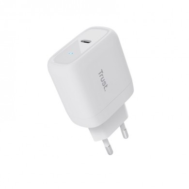 Trust Maxo 45W Universal USB-C Charger,  Charging technology USB-C, USB PD 3.0 + PPS, output (5, 9, 12, 15, 20V; max 3A), with included 2m USB-C cable, White