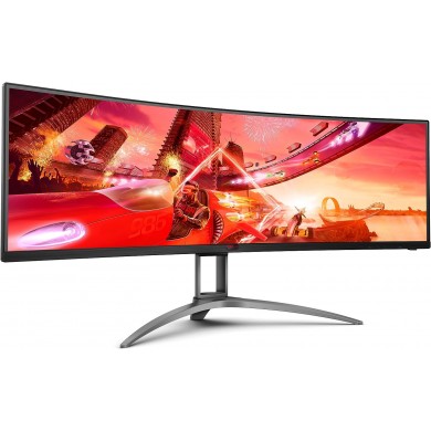 49.0&rdquo; Gaming Monitor AOC AGON AG493QCX / Curved / UltraWide / 32:9 / 144Hz / Black/Silve