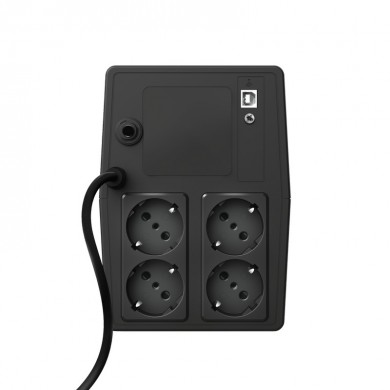 TRUST Back-UPS Paxxon 1000VA/600W, AVR, 4 x CEE 7/7 Schuko (all 4 Battery Backup + Surge Protected), LED indicators, 2 minutes of runtime at 450W capacity load, USB connection and downloadable PC software