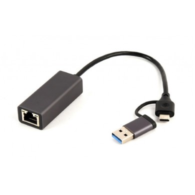 USB 3.1 + USB Type-C / Gigabit Ethernet Adapter  / Gembird A-USB3AC-LAN-01