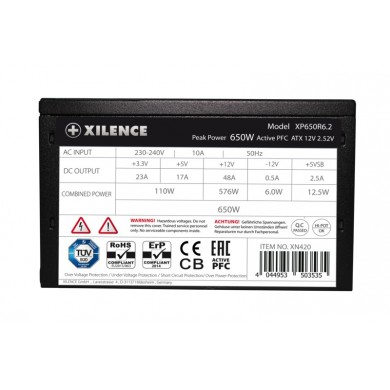 Bloc de alimentare 650W XILENCE &rdquo;Performance C&rdquo; Series,  XP650R6.2 (XN420)