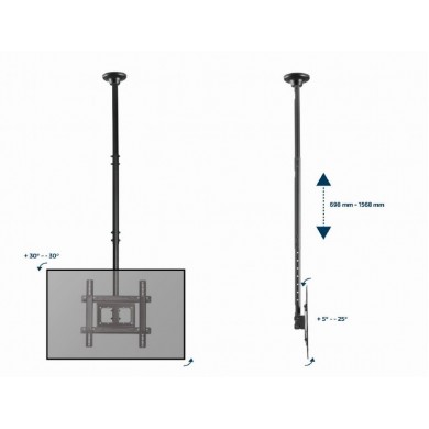 Suport TV de tavan pentru 37-70&rdquo; Gembird  CM-70ST-01, Black