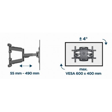Suport TV de perete pentru 32-75&rdquo;, Gembird &rdquo;WM-75ST-02&rdquo;