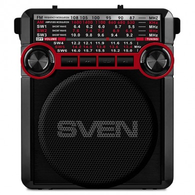 Boxa portabila SVEN SRP-355, Black / 3W / Bluetooth / FM/AM/SW Radio / USB / microSD