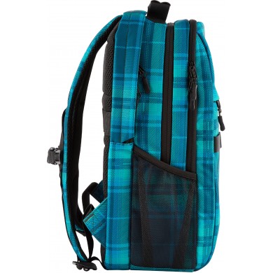 16.1&rdquo; NB Backpack - HP Campus XL Tartan Plaid Backpack - Extra-Padded Floating Laptop Pocket, a Double-Coil, Lockable Zipper, Rain-repellant Material.