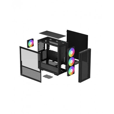 Carcasa DEEPCOOL CH560 / w/oPSU / Side-Window / 4x120mm ARG / ATX / Black