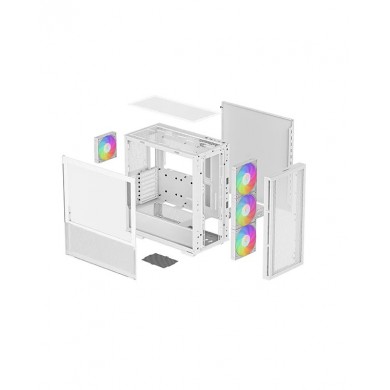 Carcasa DEEPCOOL CH560 WH / w/oPSU / Side-Window / 4x120mm ARG / ATX / White