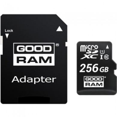 Card de memorie microSD 256GB Goodram M1AA, 90MB/s, + SD adapter Card de memorie microSD 256GB Goodram M1AA, 90MB/s, + SD adapter