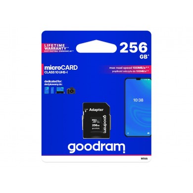 Card de memorie microSD 256GB Goodram M1AA, 90MB/s, + SD adapter