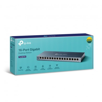 Switch TP-LINK TL-SG116 / 16 port / Gigabit / RJ45 / steel case