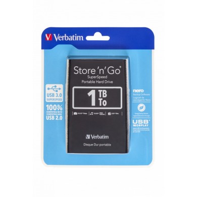 2.5&rdquo; HDD Extern Verbatim Store 'n' Go G1 / USB3.0 / 1.0TB / Black