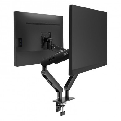 Arm for 2 monitors 17&rdquo;-34&rdquo; -  AOC AM420B Black, Desk Clamp/Grommet, Aluminum structure, Mechanical Gas Spring System, Height adjustment, Max.Load: 2-9kg, Tilt: '-90&deg;~+85&deg;, Swivel:180&deg;, Rotation:360&deg;, Hidden cable management, VESA 75/100