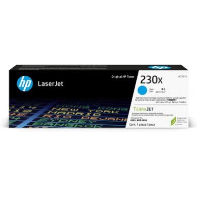 HP 230X Cyan Toner 5,500 pages for  HP Color LaserJet Pro 4203dn, HP Color LaserJet Pro 4203dw, HP LaserJet Pro MFP 4303dw, HP LaserJet Pro MFP 4303fdn, HP LaserJet Pro MFP 4303fdw
