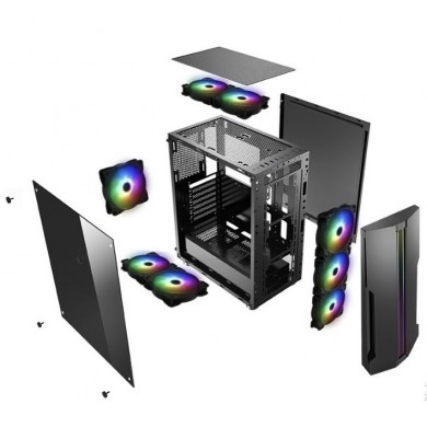 Carcasa XILENCE XILENT BLADE | X512.RGB/ w/oPSU/ Side panel/ ATX/ Black