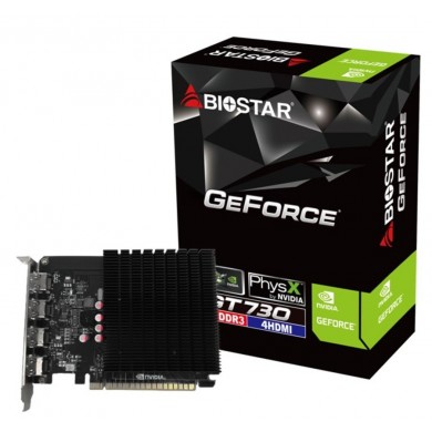 Placa video BIOSTAR GeForce GT730 / 4GB / GDDR3 / 64Bit