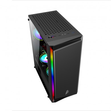 Carcasa Gaming 1STPLAYER RB-4 / no PSU / Side-Window / 1x120mm / ATX / Black