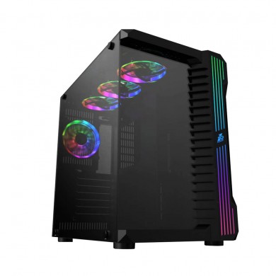 Carcasa Gaming 1STPLAYER SP9 / no PSU / Side-Window / 7x120mm / ATX / Black