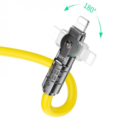 Cablu USB-C la Lighning HOCO &ldquo;U118 Triumph&rdquo; / 1.2m / Zinc alloy / 27W / Black