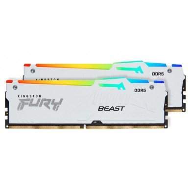 Memorie operativa Kingston FURY Beast White RGB EXPO DDR5 6400MHz 32GB (Kit of 2*16GB)