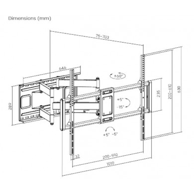 Suport pentru televizor de perete 60-120&rdquo;, Gembird &rdquo;WM-120ST-01&rdquo;