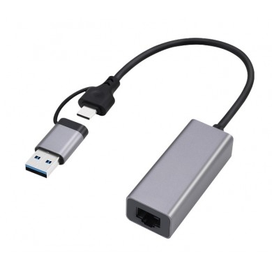 USB 3.1 + USB Type-C /  2.5G Gigabit Ethernet Adapter  / Gembird A-USB3AC-LAN2G-01