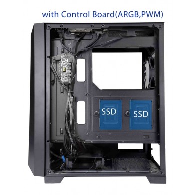 Carcasa XILENCE Xilent Breeze XG131 / w/oPSU / Side panel / 3x ARGB 120mm + 1x120mm / ATX / Black