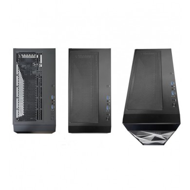 Carcasa XILENCE Xilent Breeze XG131 / w/oPSU / Side panel / 3x ARGB 120mm + 1x120mm / ATX / Black