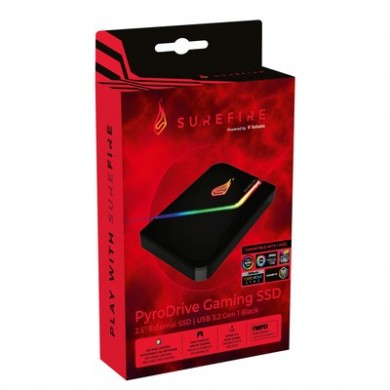 2.5&rdquo; SSD Gaming Extern Verbatim Surefire PyroDrive / 2TB / USB 3.2 Gen1 / Black