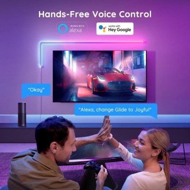 Lampa de perete (6+1) GOVEE Glide RGBIC / Wi-Fi + BT / Multicolor