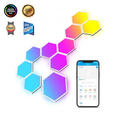Panouri LED hexagonale GOVEE Glide Hexa Light Panels / 10 Pack / Wi-Fi + BT / Multicolor