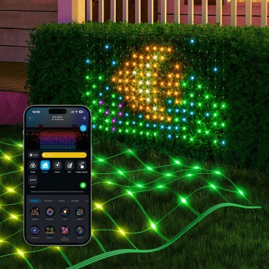 Plasa cu lumini de exterior GOVEE RGBIC Net Lights 1.2*1.2m