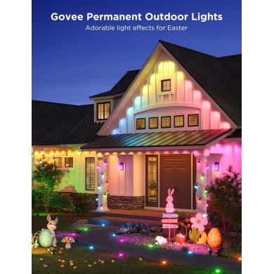 Banda LED de exterior GOVEE RGBIC Smart Outdoor String Lights 15m, 15 Light Bulbs
