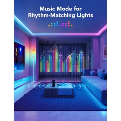 Lumini de cortina de exterior GOVEE RGBIC Curtain Lights 1.5*2m
